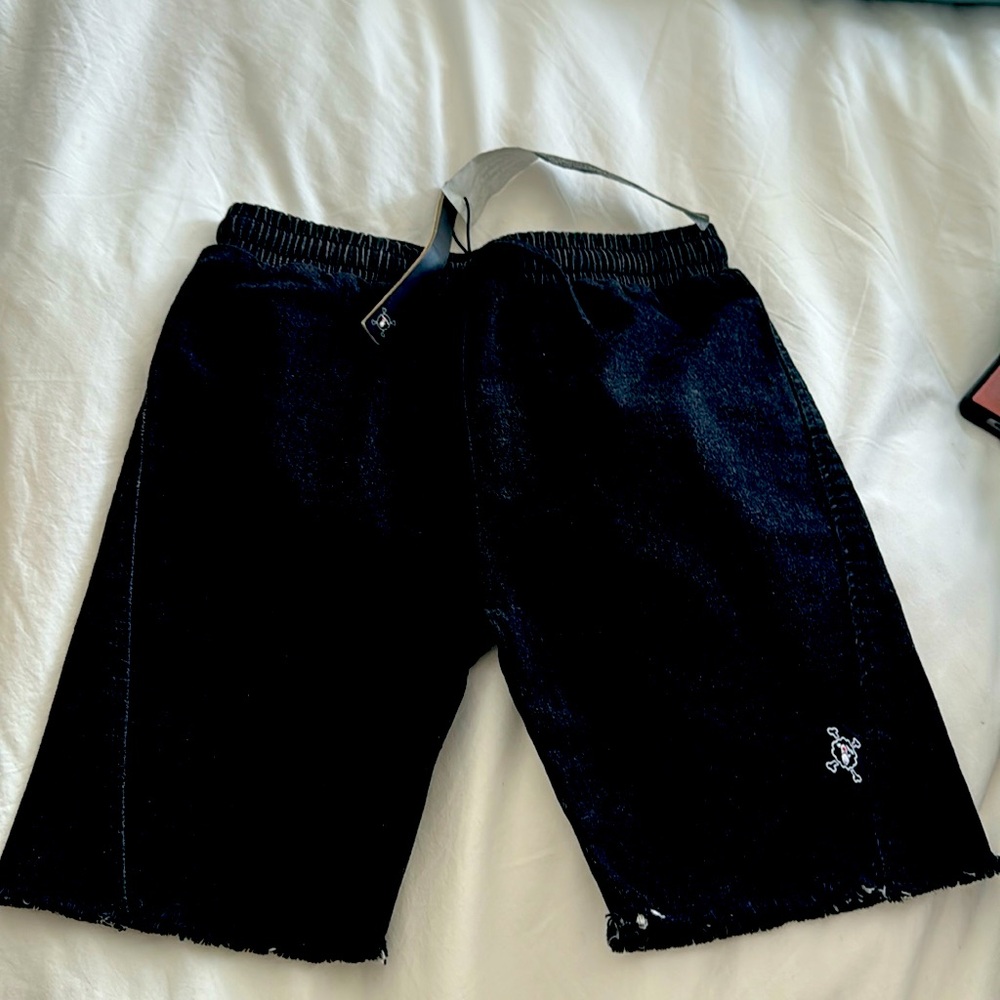 BTW nununu black denim short cut off sz 6-7